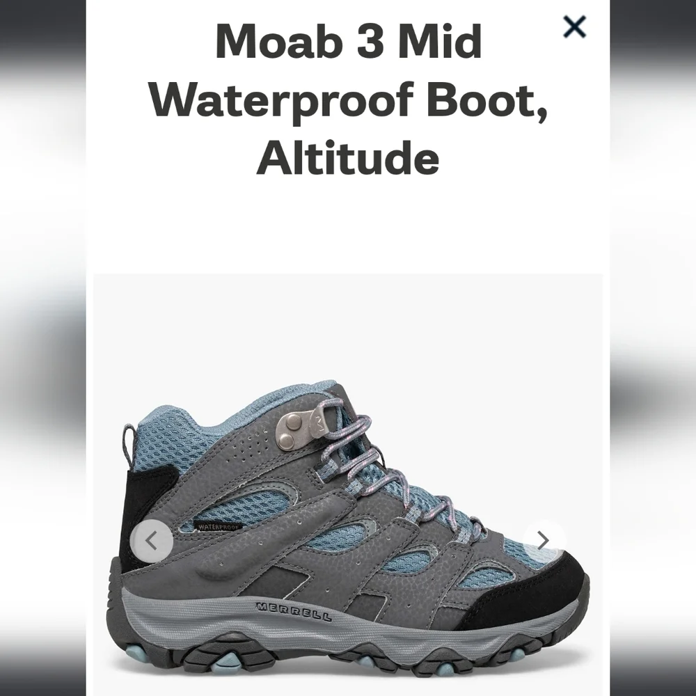 Merrell Kids Gray and Pink Hiking Boots